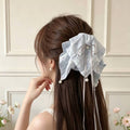 Watercolour Bow Ponytail Clip