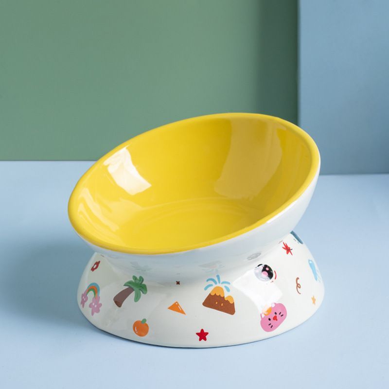 Elevated Ceramic Cat Food Bowl