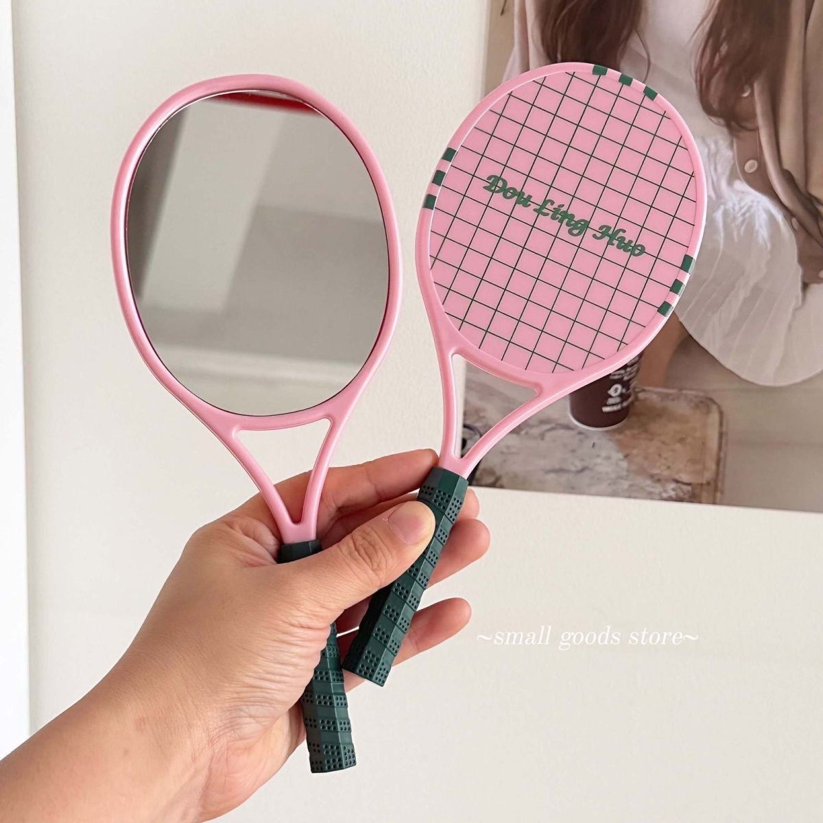 Tennis Racket Handheld Mirror