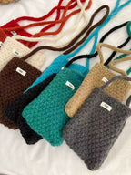 Popcorn Knit Phone Crossbody Bag