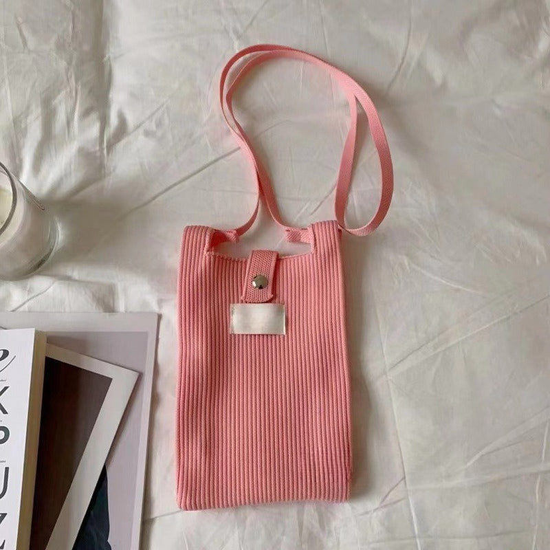 Ribbed Knit Phone Pouch