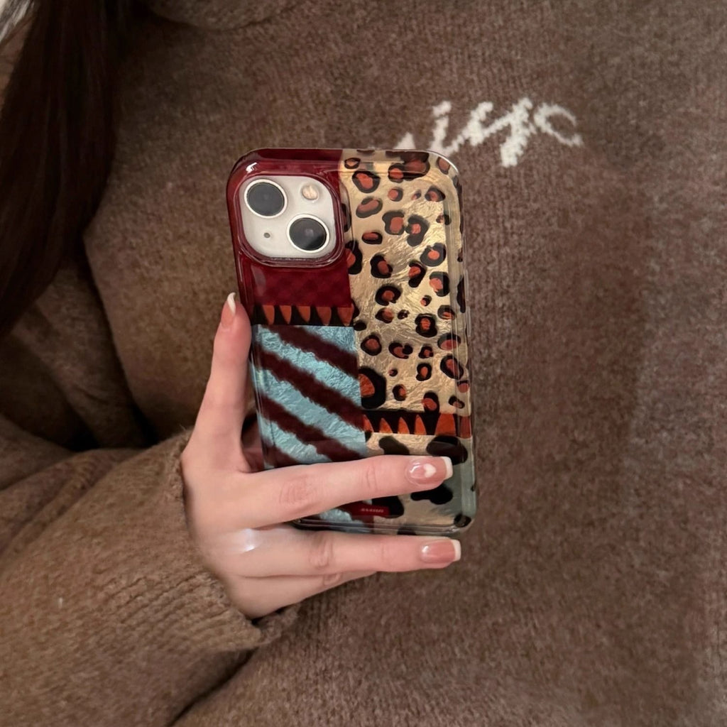 Leopard Splice iPhone Case