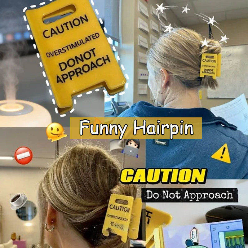 Caution Sign Claw Clip
