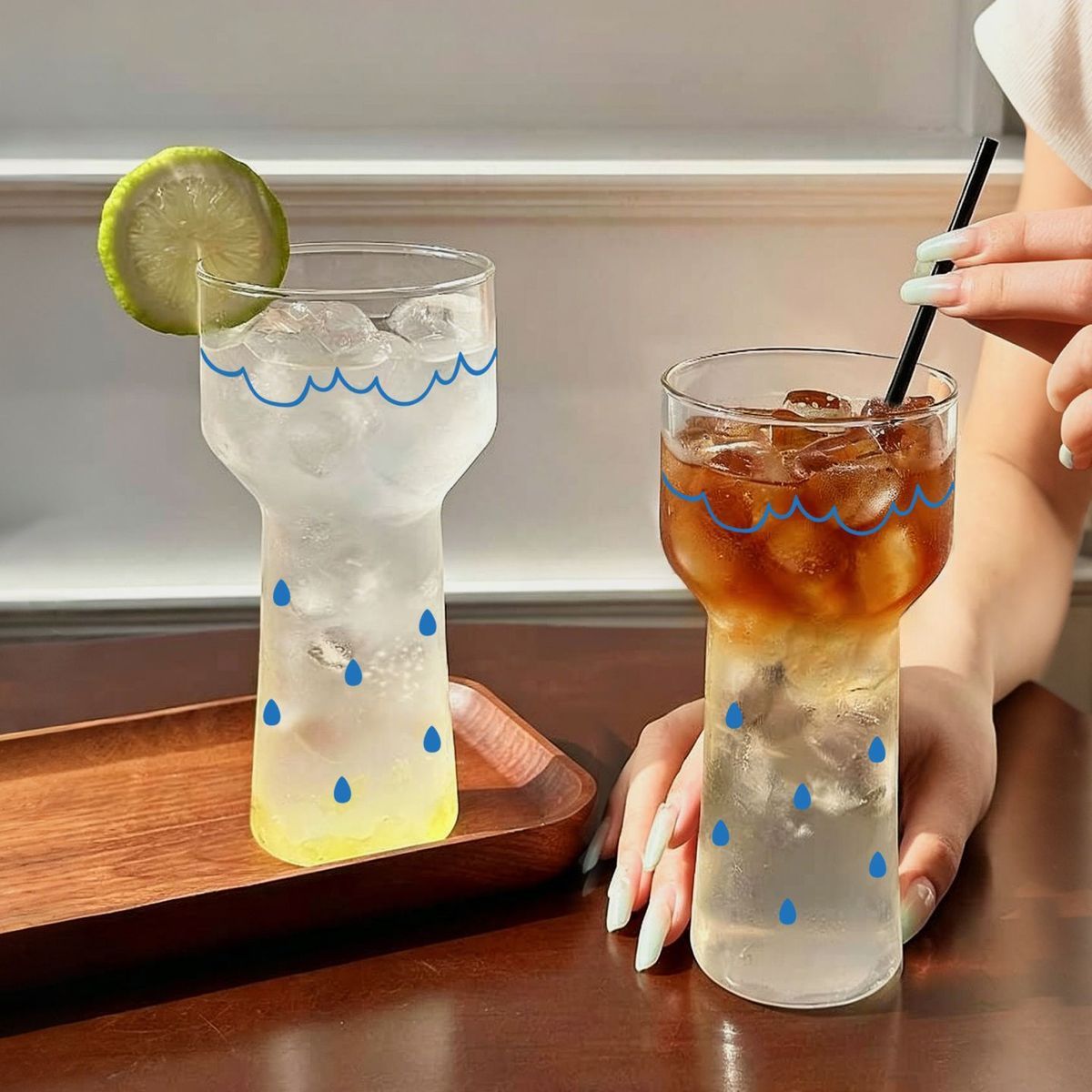Raindrop Frosted Glass Tumbler