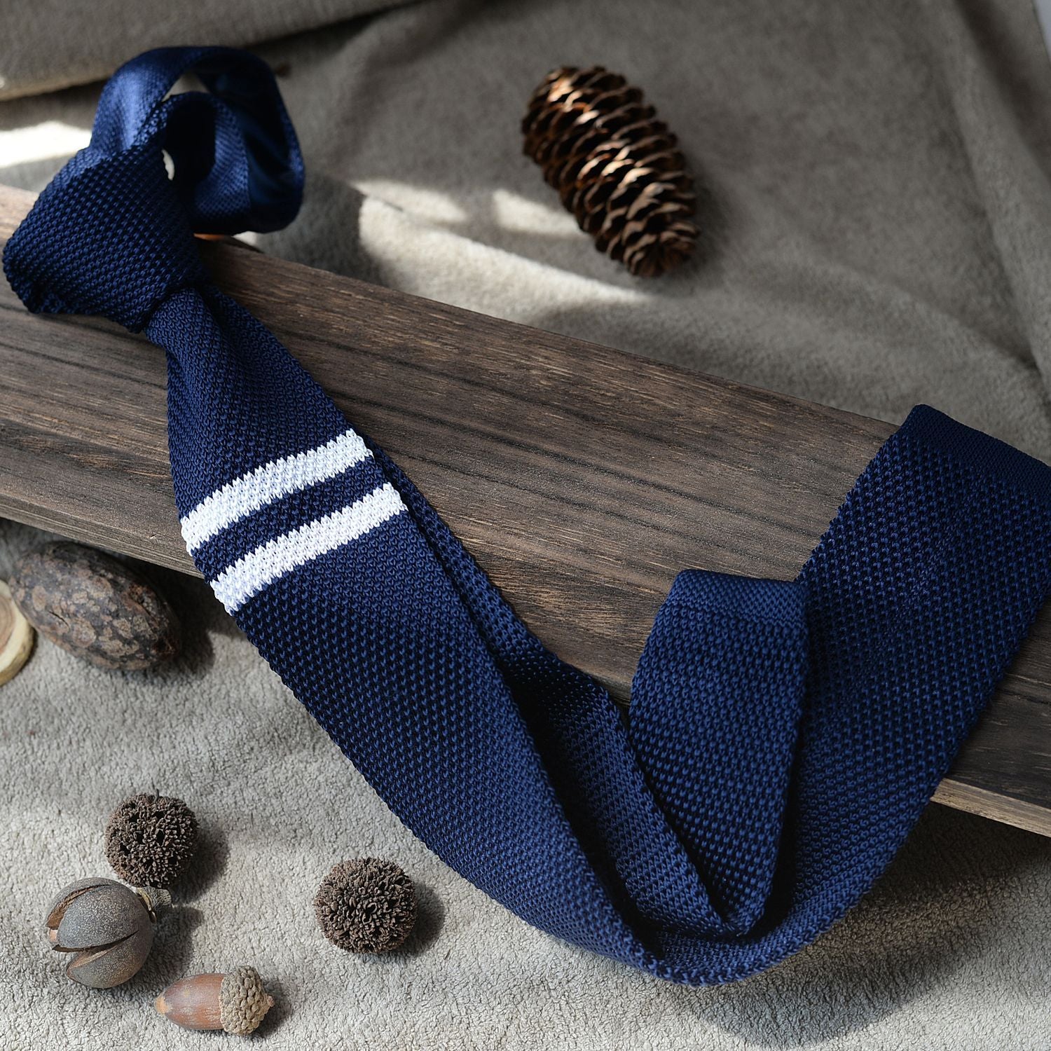 Striped Knit Tie Vintage Style - Modomu