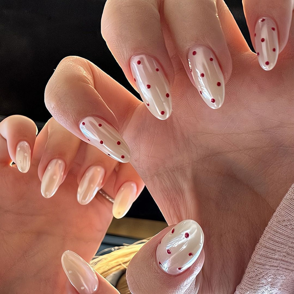 Pearl Aurora Dot Press-On Nails