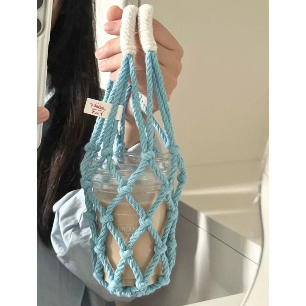 Handwoven Mesh Cup Carrier