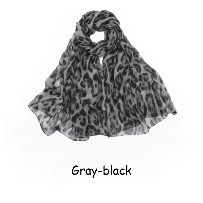 Retro Leopard Print Silk Scarf - Modomu