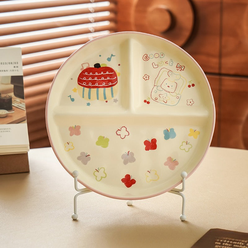 Cartoon Ceramic Grid Plate - Modomu
