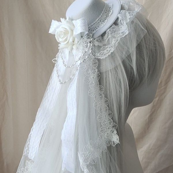 Rose Veil Bonnet Fascinator