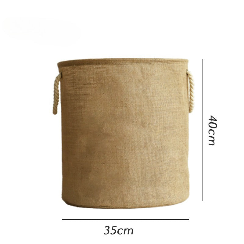 Jute Cotton Laundry Storage Basket - Modomu