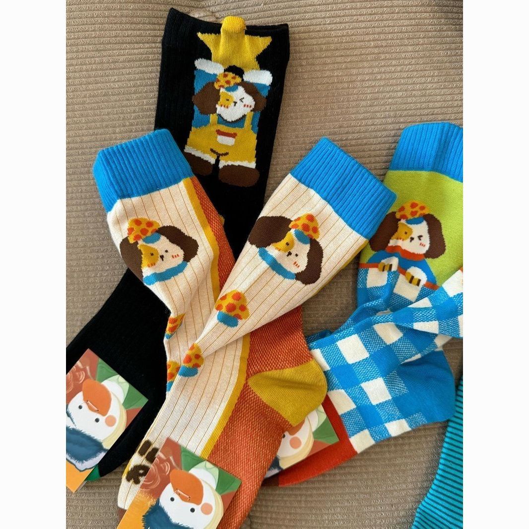 Cute Puppy Graphic Tube Socks - Modomu