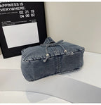 Corset Bow Denim Shoulder Bag