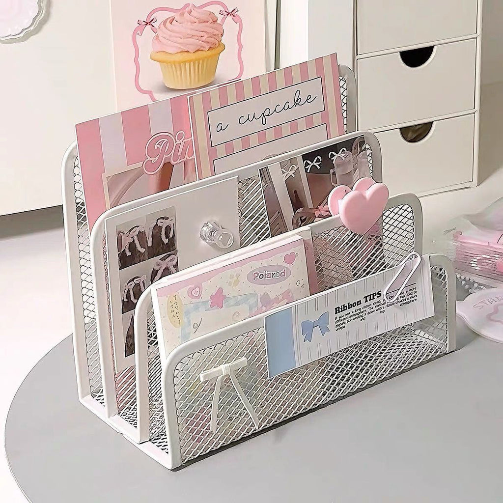 Mesh Desktop File Organizer Rack