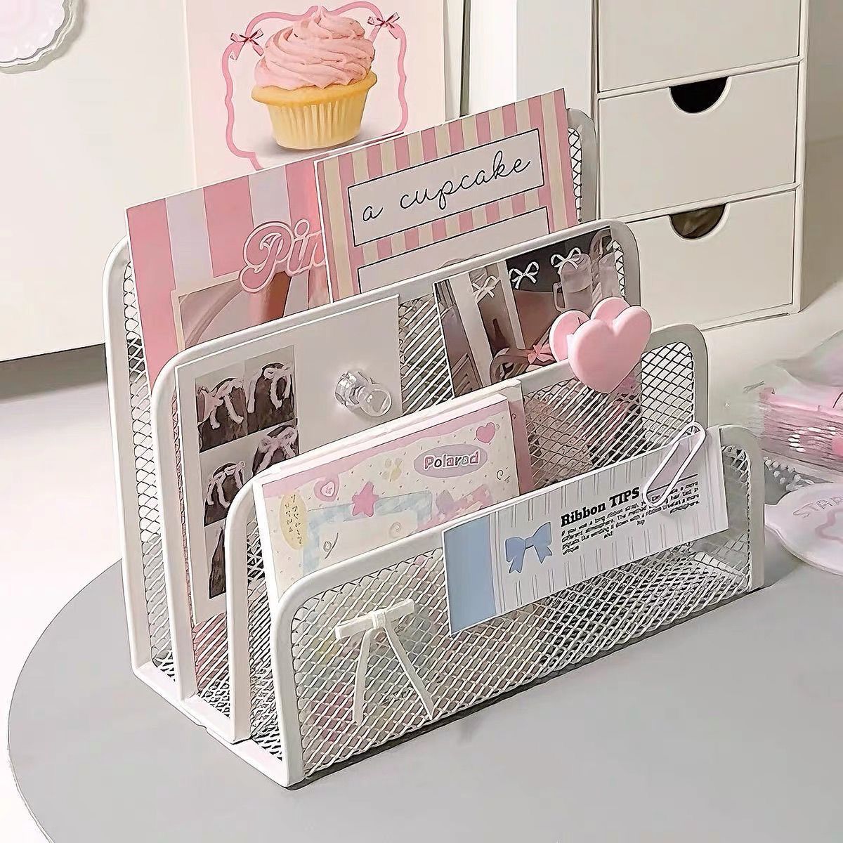 Mesh Desktop File Organizer Rack