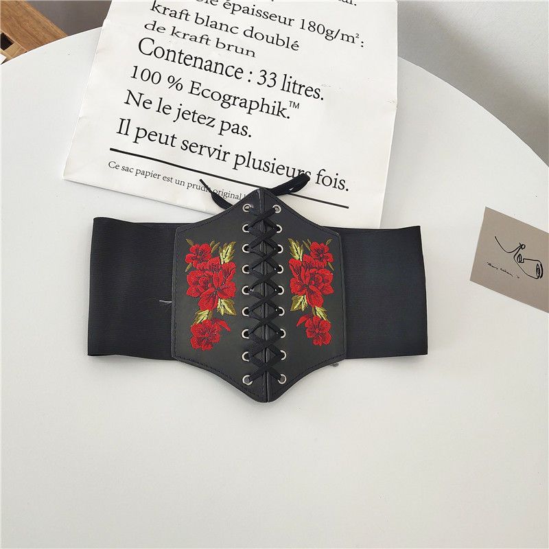 Retro Lace Wide Waist Belt - Modomu