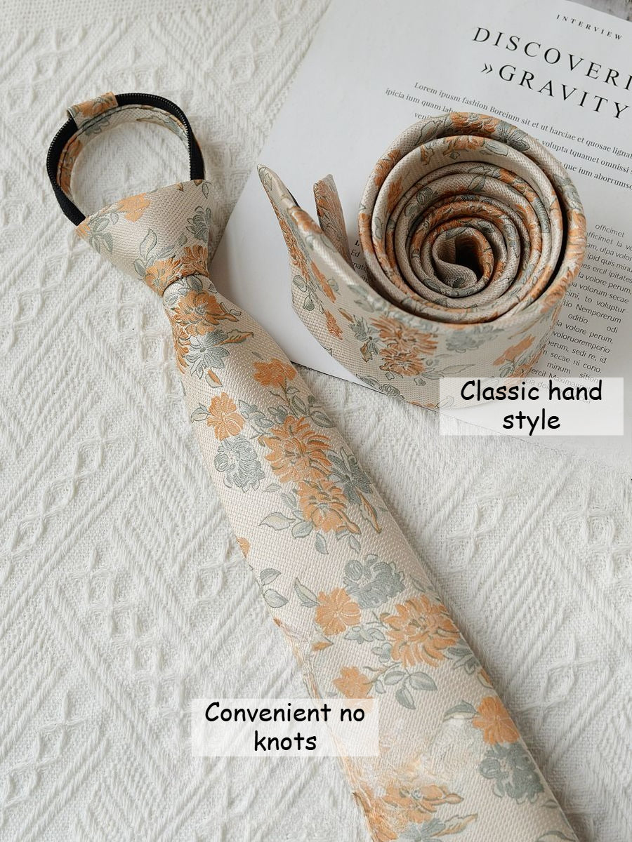 Floral Knot-Free Tie - Modomu