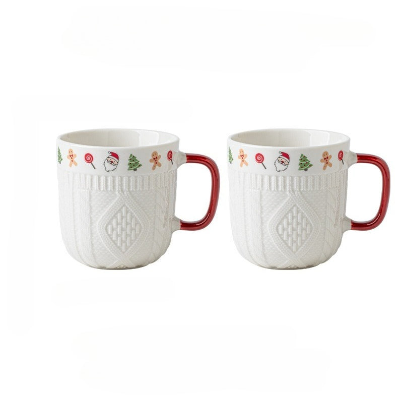 Relief Ceramic Couple Mugs Set - Modomu