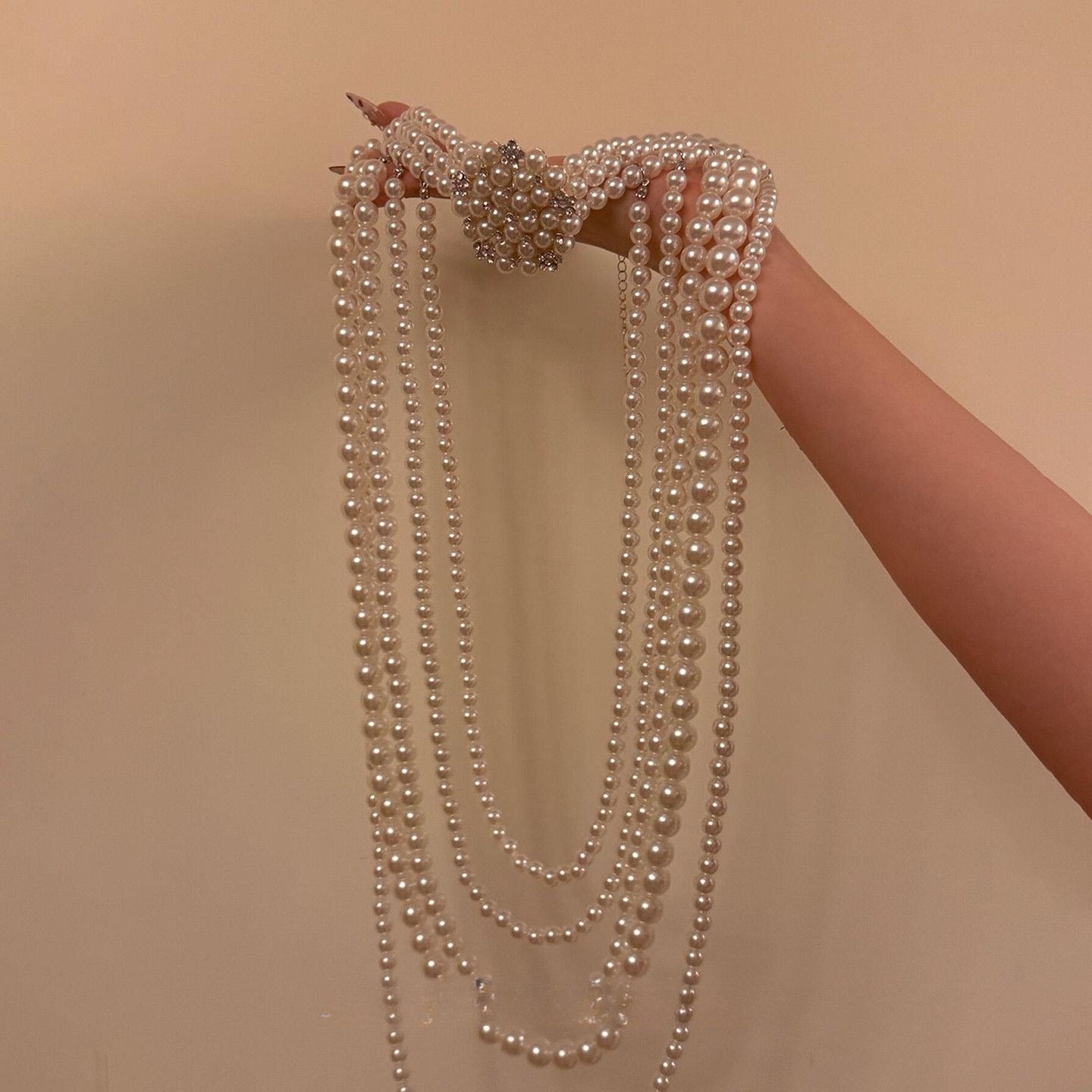 Layered Beaded Necklace Earring Set - Modomu