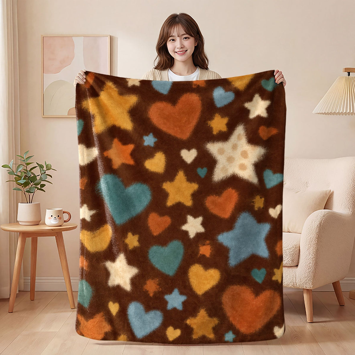 Retro Patchwork Flannel Sofa Throw