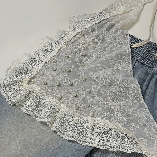 Jacquard Mesh Lace Headscarf - Modomu