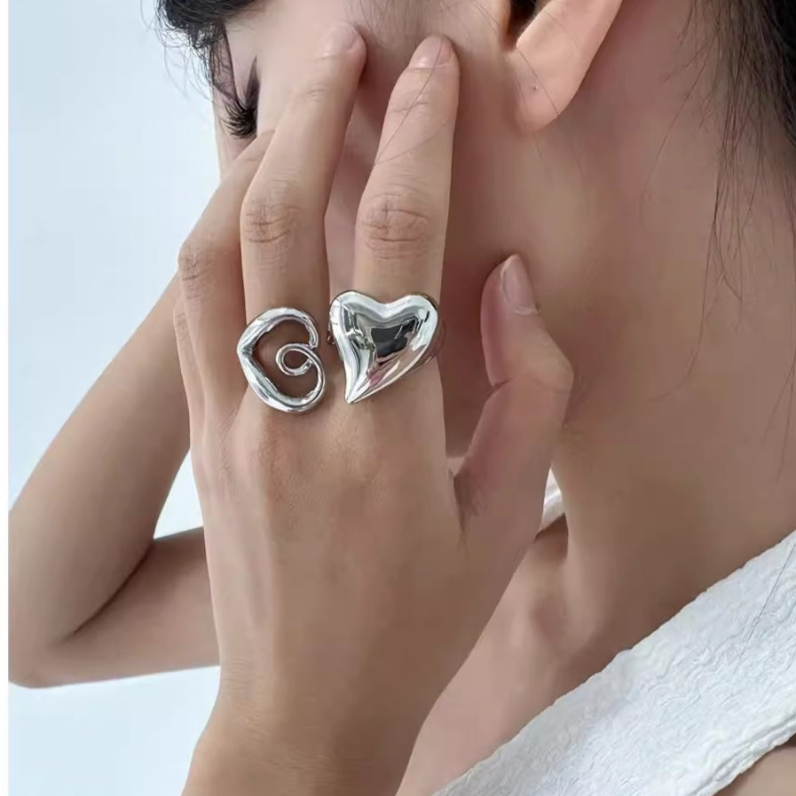 Hollow Heart Open Ring - Modomu