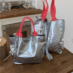 Metallic Crinkle Tote