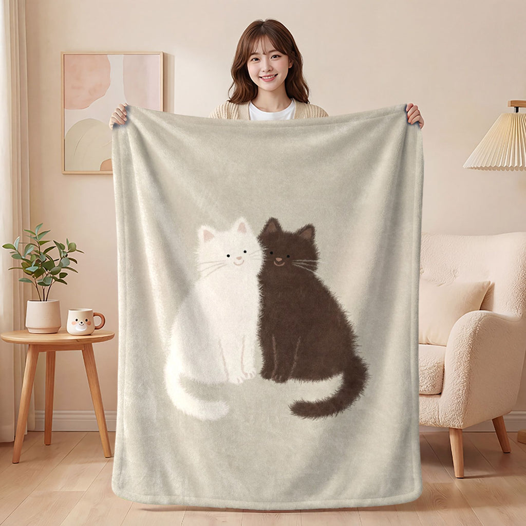 Cuddling Cats Flannel Throw