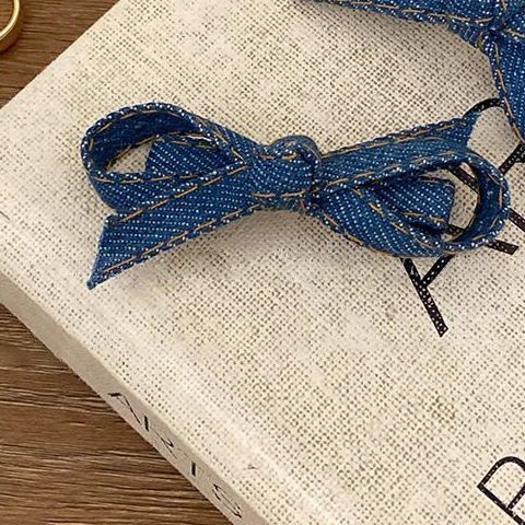 Denim Bow Hair Clips