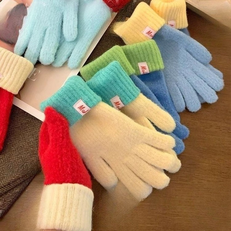 Double knit touchscreen winter gloves