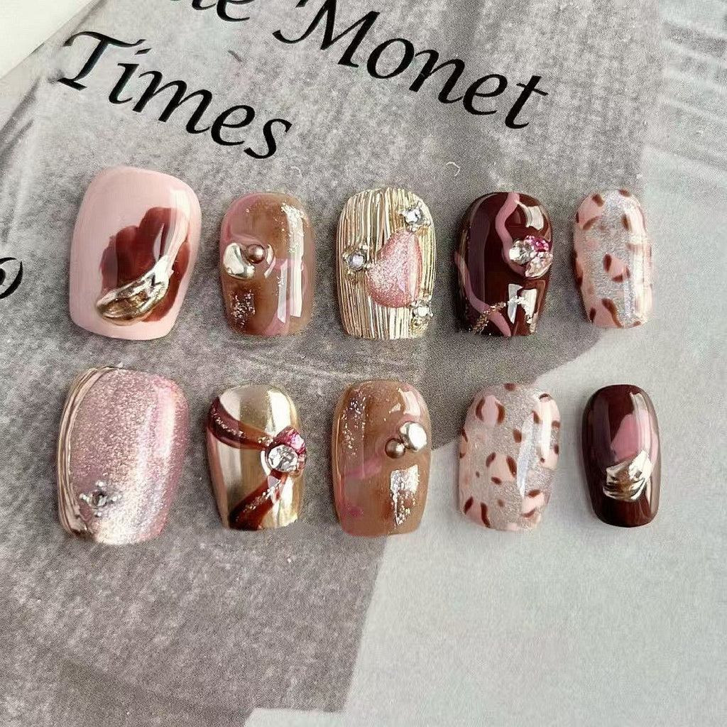 Leopard Print Short Press On Nails - Modomu