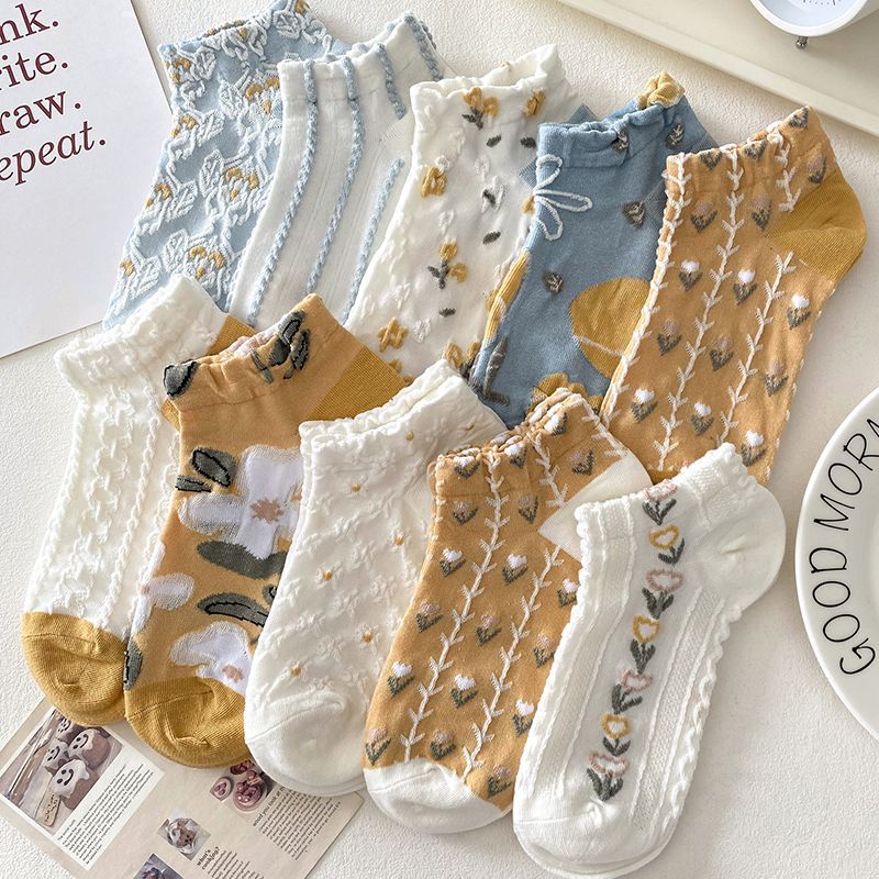 Floral Low Cut Boat Socks