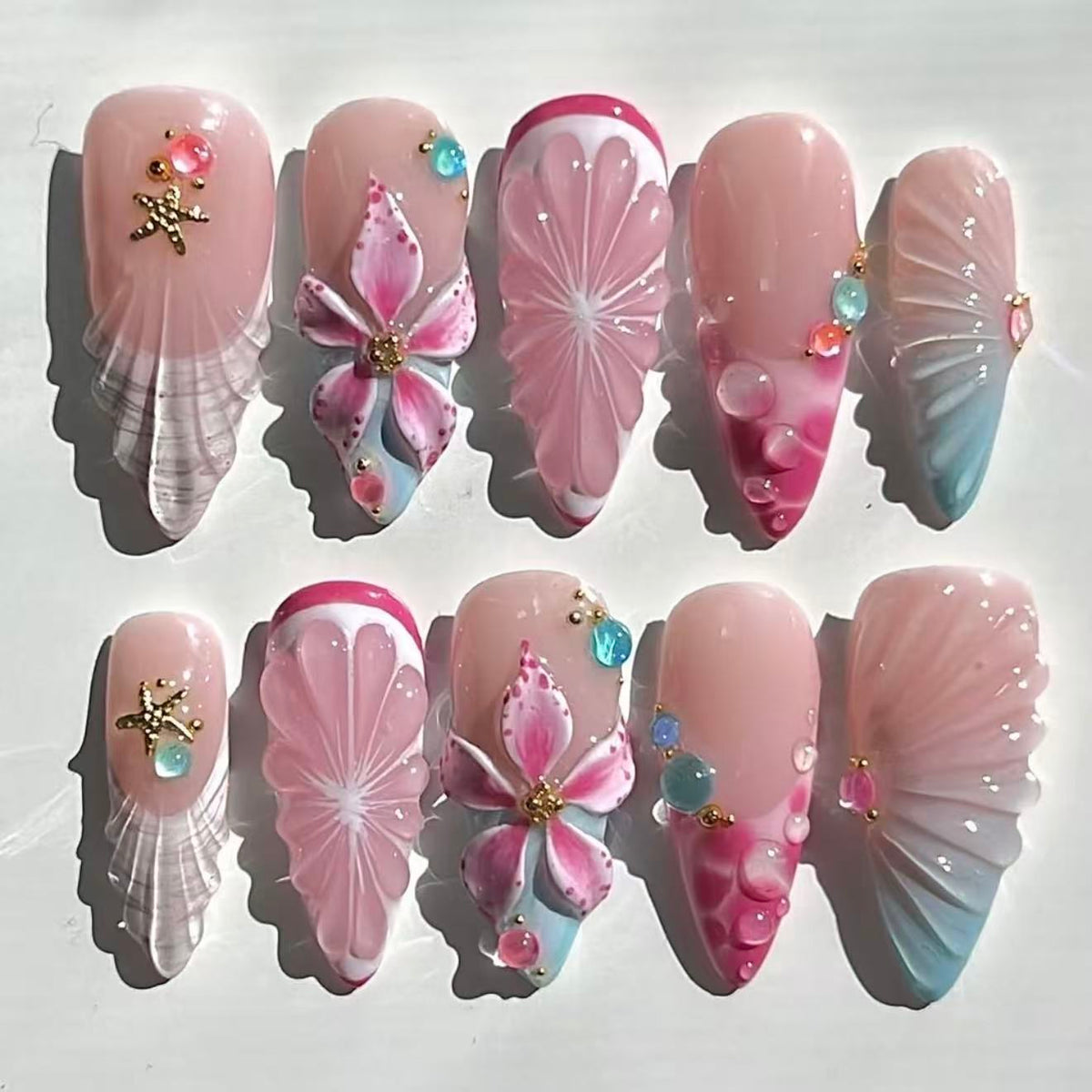 Shell Bloom Press On Nails