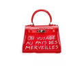 Script Jelly Top Handle Bag