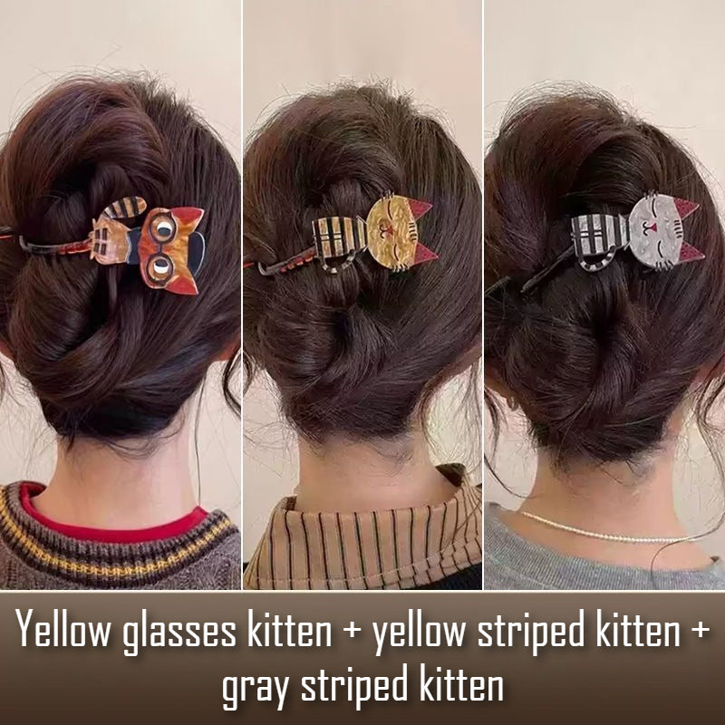 Cartoon Cat Twist Hair Clip