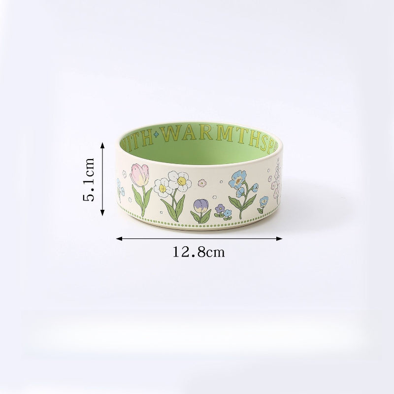 Ceramic Pet Bowl with Rim