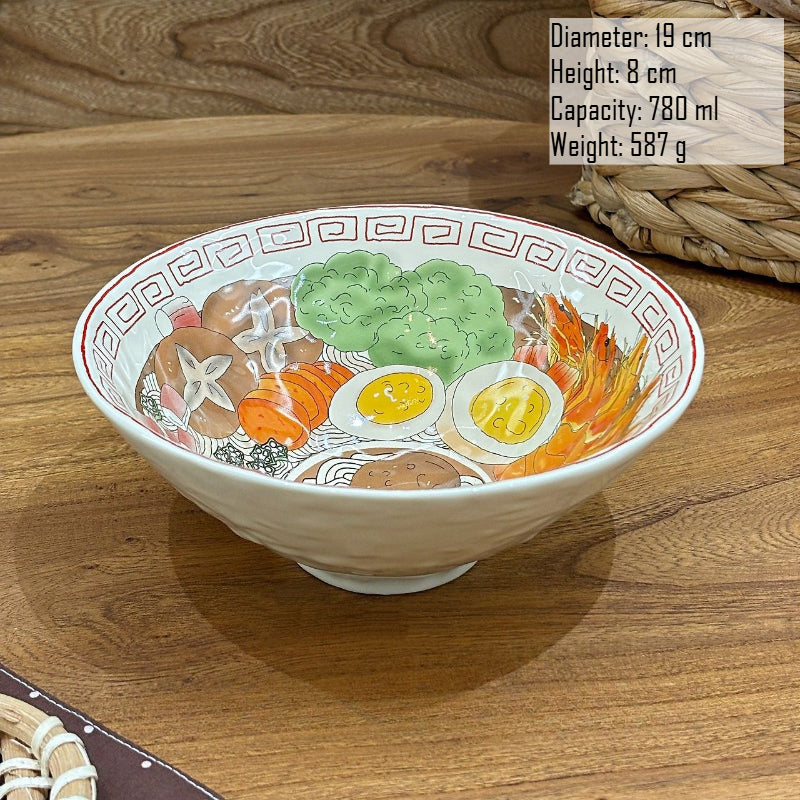 Hand-Painted Japanese Ramen Bowl