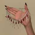 Rhinestone Fringe Choker