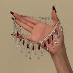 Rhinestone Fringe Choker