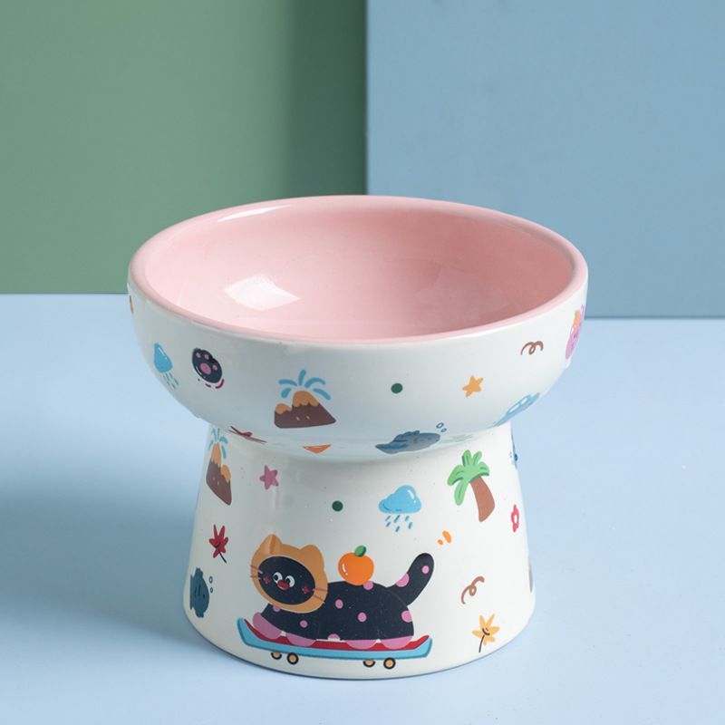 Elevated Ceramic Cat Food Bowl