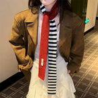 Striped Knit Student Scarf - Modomu