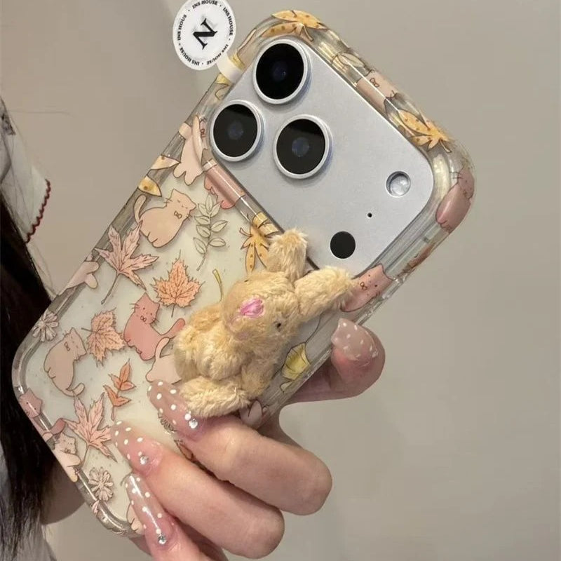 Maple Cat Plush Phone Case