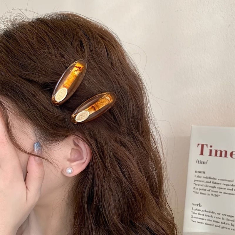 Amber Marbled Snap Clips