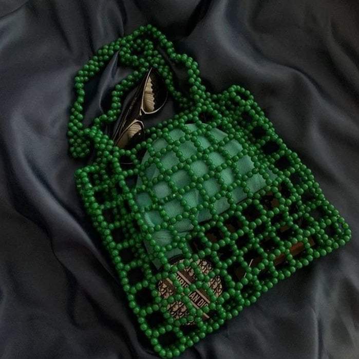 Hollow Beaded Shoulder Bag