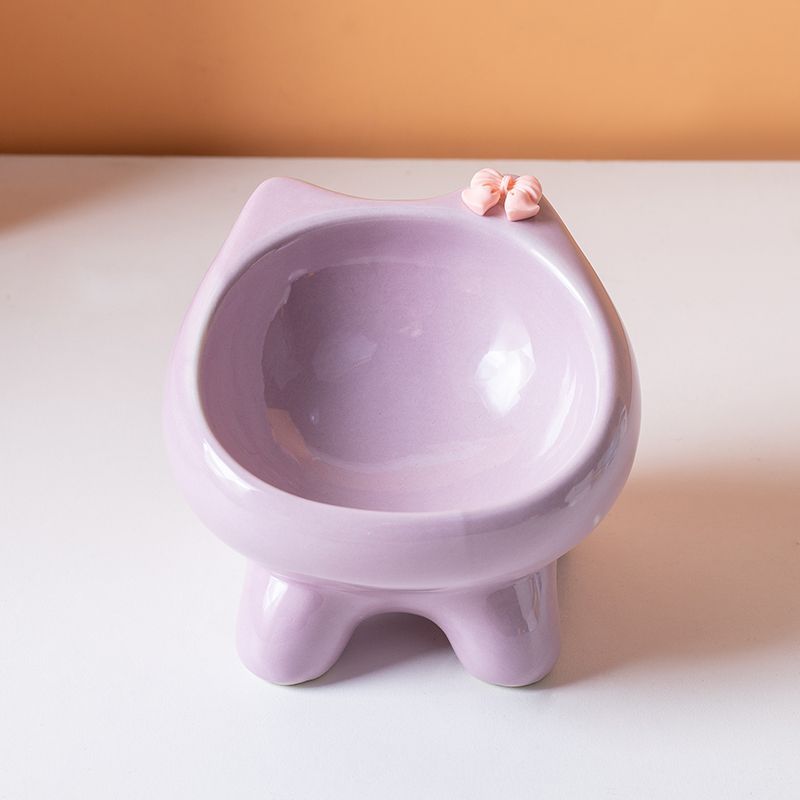 Ceramic Cat Elevated Pet Bowl