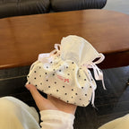 Polka Dot Drawstring Tissue Bag - Modomu