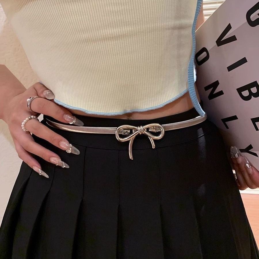Bow Buckle Stretch Waist Belt