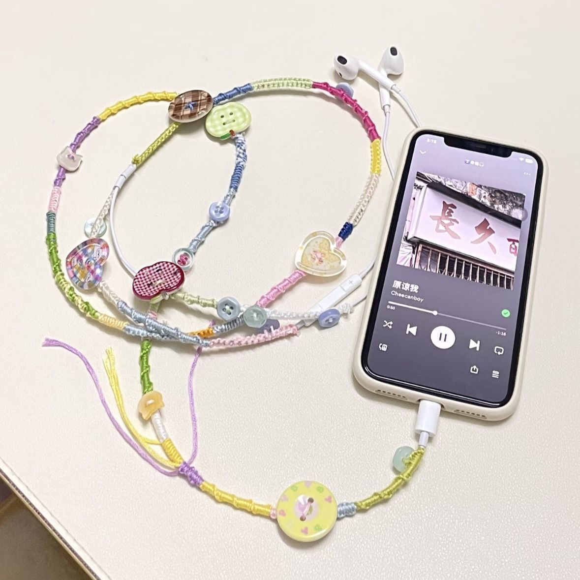 Rainbow Braided Earphone Cord Kit