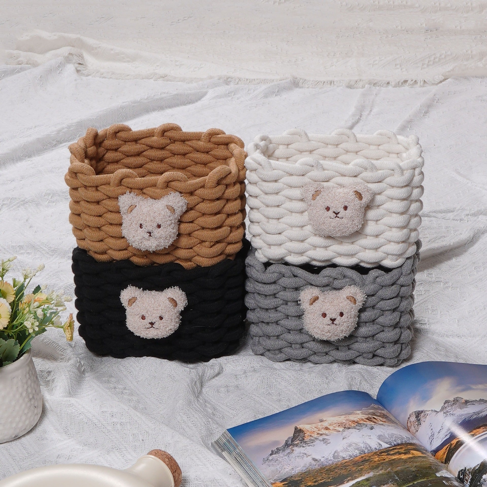 Bear Cotton Rope Storage Basket - Modomu