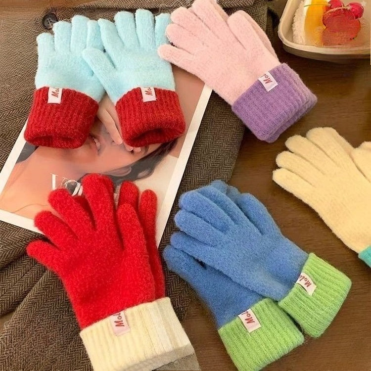 Double knit touchscreen winter gloves
